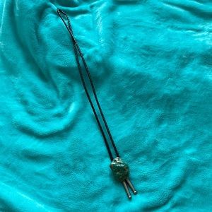 FINAL PRICE NO OFFERS 
RARE VINTAGE Mixed Stone Marble Braided Bolo Tie